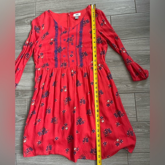 Old Navy| Women’s Boho Red Embroidered Floral Dress, Size Small••• - Picture 10 of 10